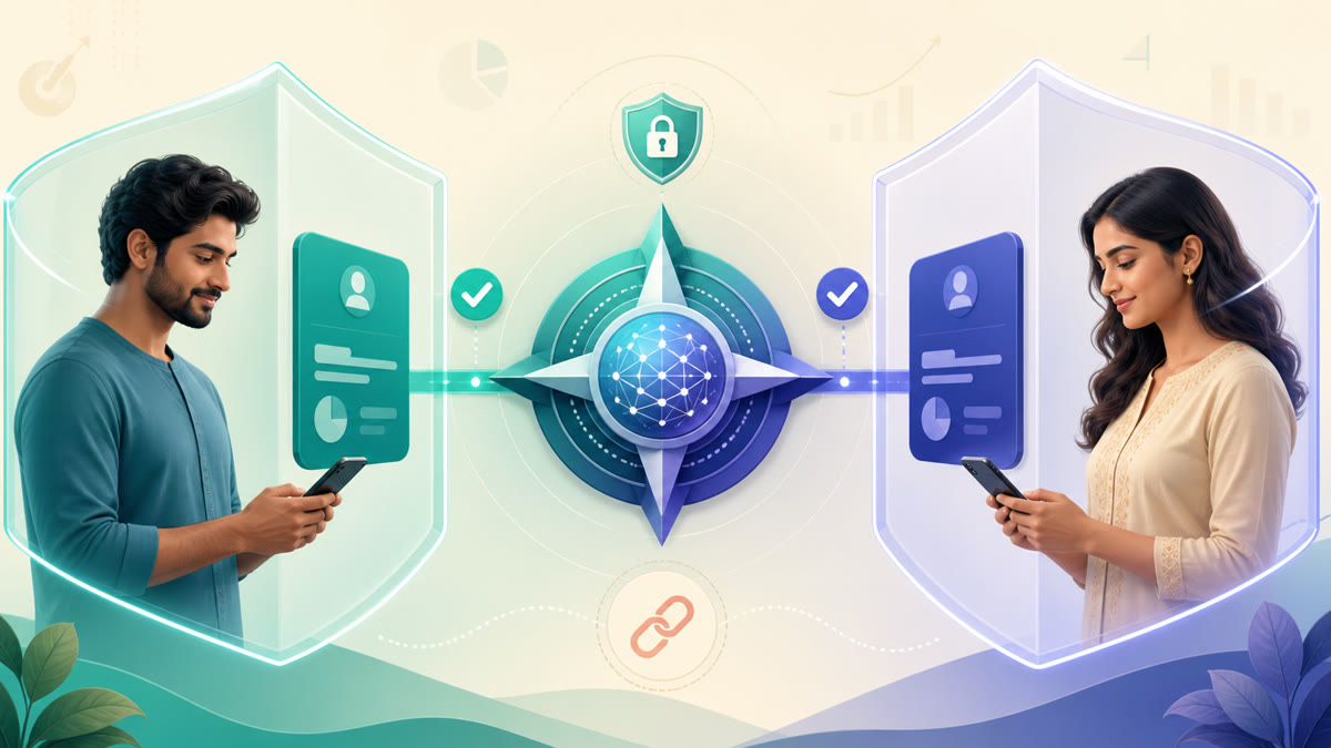 Two partners securely connect separate private accounts for joint AI planning